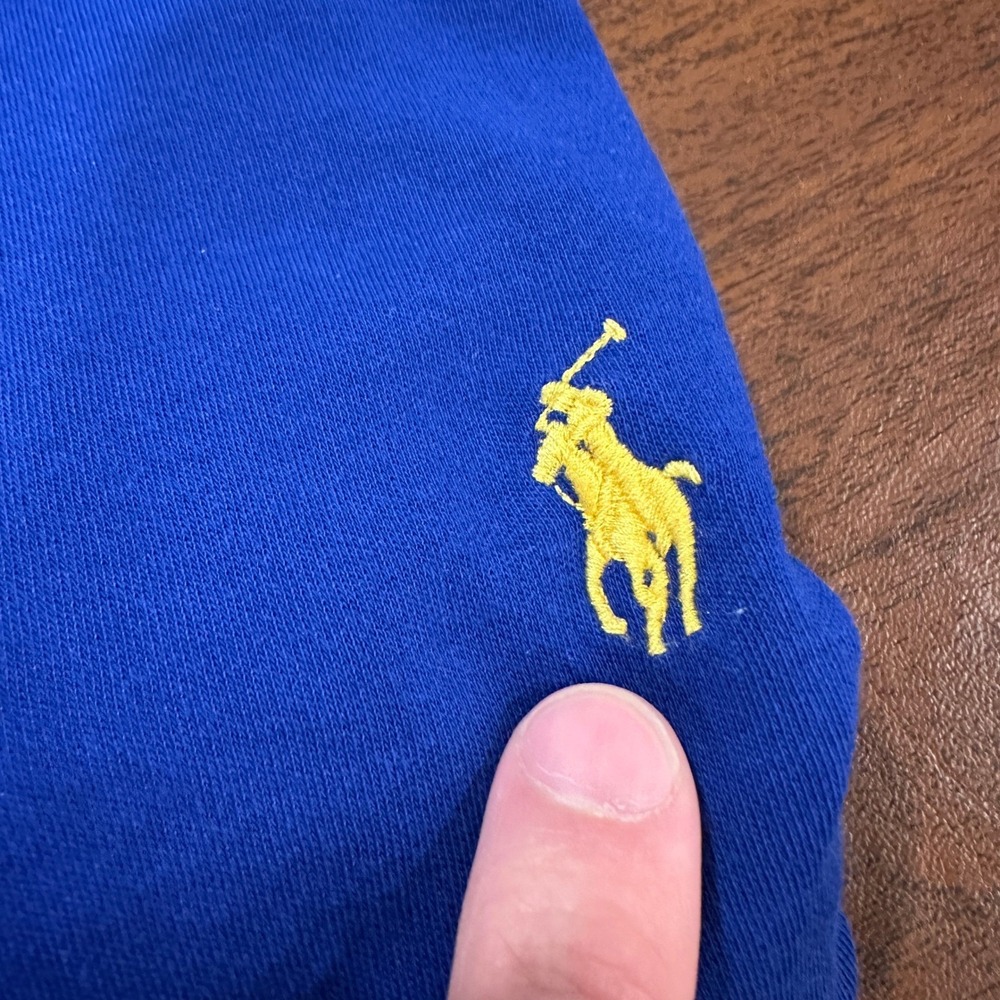 Polo Ralph Lauren Blue Cotton Mesh Short Sleeve Polo Shirt Large - Picture 6 of 9
